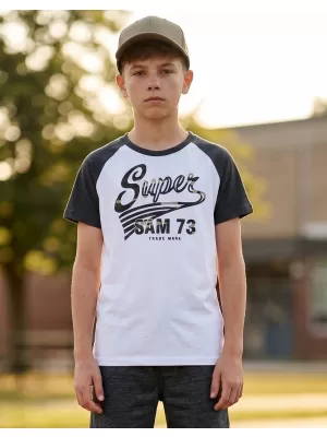 Boy T -Shirt mit kurzen Ärmeln SAM 73 BT 541 WEIß