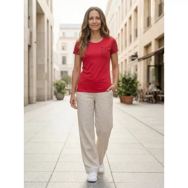  Frauen t -Shirt mit kurzen Ärmeln SAM 73 WT 800 ROT 