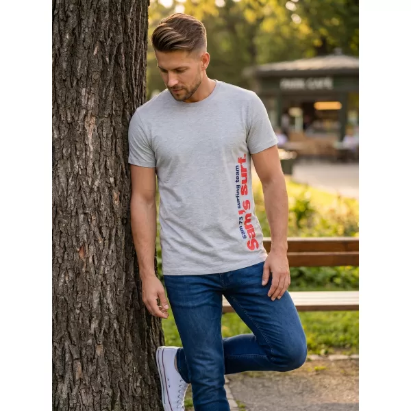  Herren t -Shirt mit kurzen Ärmeln SAM 73 MT 766 HELLGRAU 