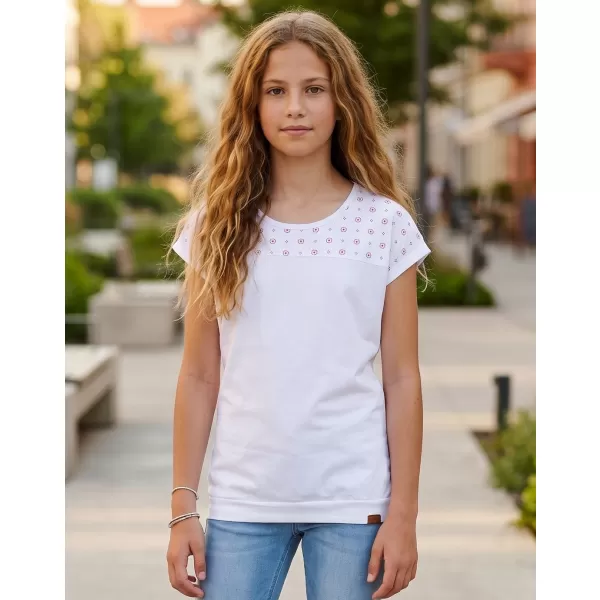  Girl's T -Shirt mit kurzen Ärmeln SAM 73 GT 539 WEIß 