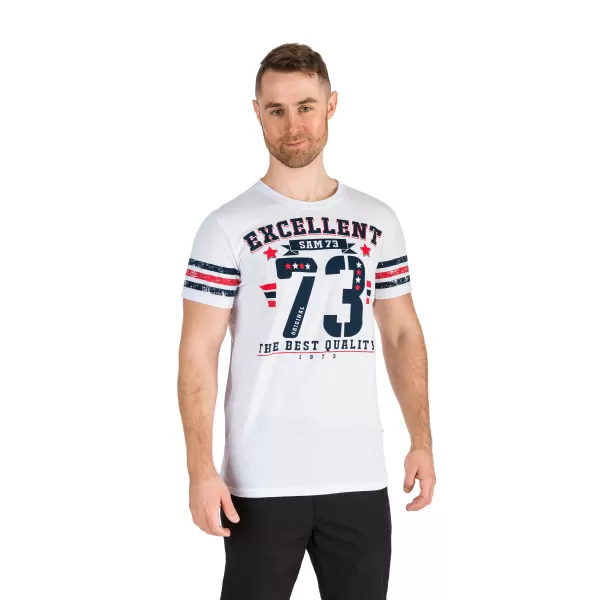  Herren t -Shirt mit kurzen Ärmeln SAM 73 MT 762 WEIß 