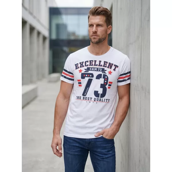  Herren t -Shirt mit kurzen Ärmeln SAM 73 MT 762 WEIß 