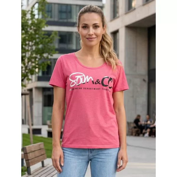  Frauen t -Shirt mit kurzen Ärmeln SAM 73 WT 801 ROSA 