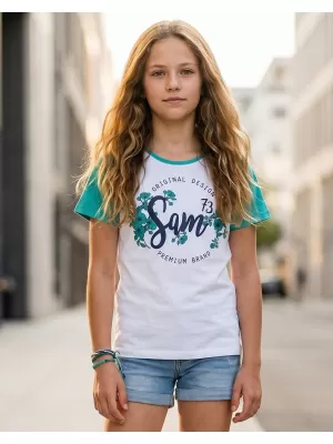 Girl's T -Shirt mit kurzen Ärmeln SAM 73 GT 540 NEON