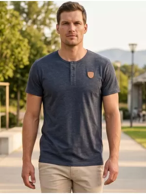 Herren t -Shirt mit kurzen Ärmeln SAM 73 MT 763 DUNKELBLAU