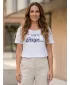 Frauen t -Shirt mit kurzen Ärmeln SAM 73 WT 803 WEIß