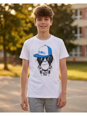 Boy T -Shirt mit kurzen Ärmeln SAM 73 BT 535 WEIß