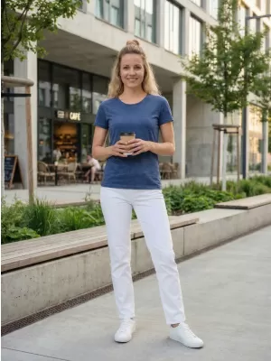 Frauen t -Shirt mit kurzen Ärmeln SAM 73 LTSR615 DUNKELBLAU