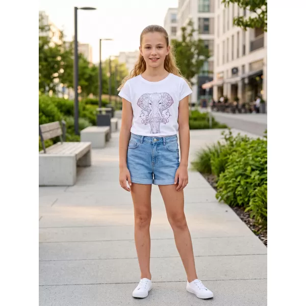  Girl's T -Shirt mit kurzen Ärmeln SAM 73 KTSR255 WEIß 