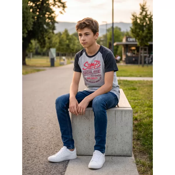  Boy T -Shirt mit kurzen Ärmeln SAM 73 BT 539 HELLGRAU 