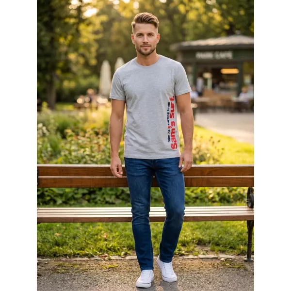  Herren t -Shirt mit kurzen Ärmeln SAM 73 MT 766 HELLGRAU 