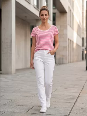 Frauen t -Shirt mit kurzen Ärmeln SAM 73 ALESIA LTSR627 ROSA