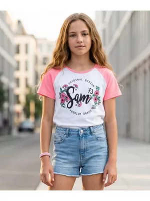 Girl's T -Shirt mit kurzen Ärmeln SAM 73 GT 540 NEON