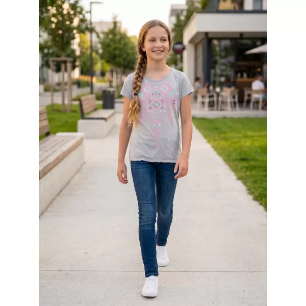  Girl's T -Shirt mit kurzen Ärmeln SAM 73 GT 535 HELLGRAU 