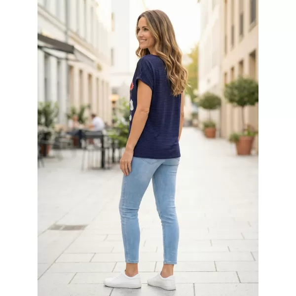  Damen-T-Shirt mit kurzen Ärmeln KIXMI JENNY DUNKELBLAU 