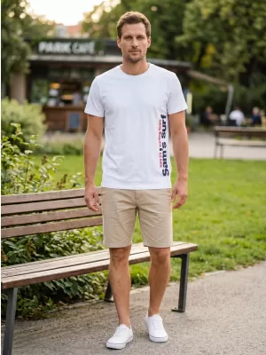 Herren t -Shirt mit kurzen Ärmeln SAM 73 MT 766 WEIß