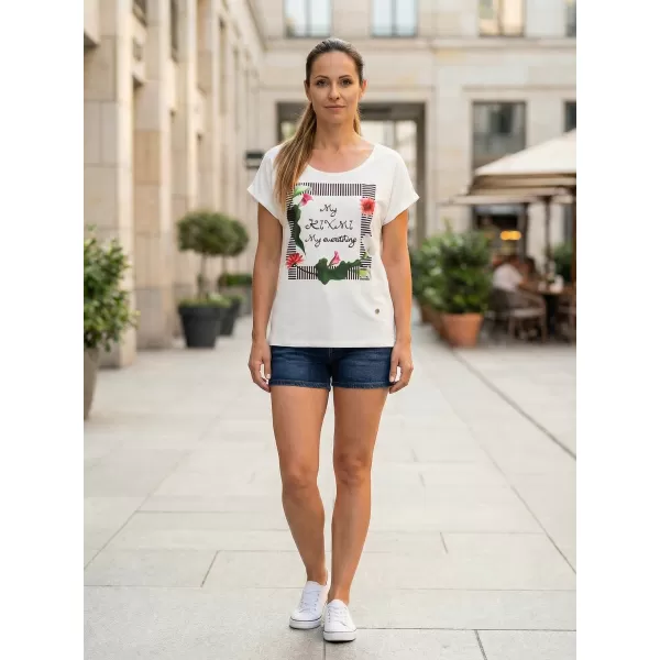  Damen-T-Shirt mit kurzen Ärmeln KIXMI JENNY WEIß 