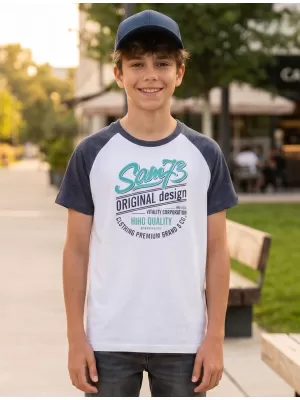 Boy T -Shirt mit kurzen Ärmeln SAM 73 BT 539 WEIß