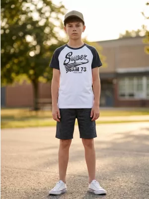 Boy T -Shirt mit kurzen Ärmeln SAM 73 BT 541 WEIß