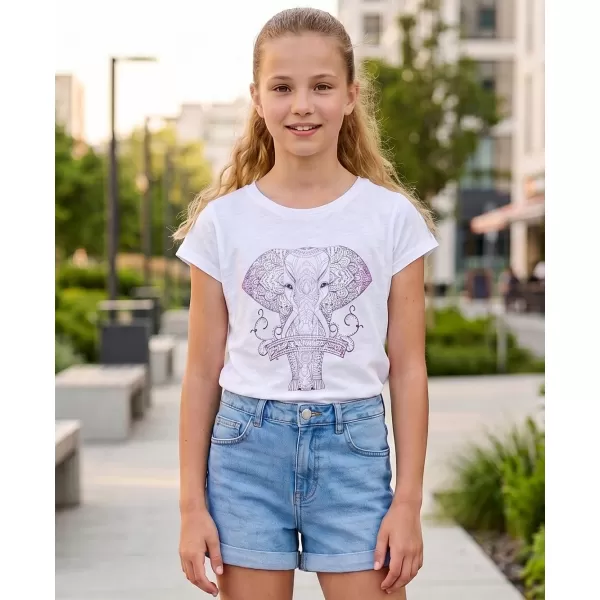  Girl's T -Shirt mit kurzen Ärmeln SAM 73 KTSR255 WEIß 
