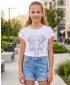 Girl's T -Shirt mit kurzen Ärmeln SAM 73 KTSR255 WEIß