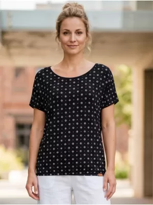 Frauen t -Shirt mit kurzen Ärmeln SAM 73 WT 798 SCHWARZ