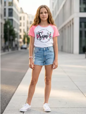 Girl's T -Shirt mit kurzen Ärmeln SAM 73 GT 540 NEON