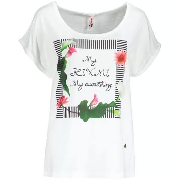  Damen-T-Shirt mit kurzen Ärmeln KIXMI JENNY WEIß 