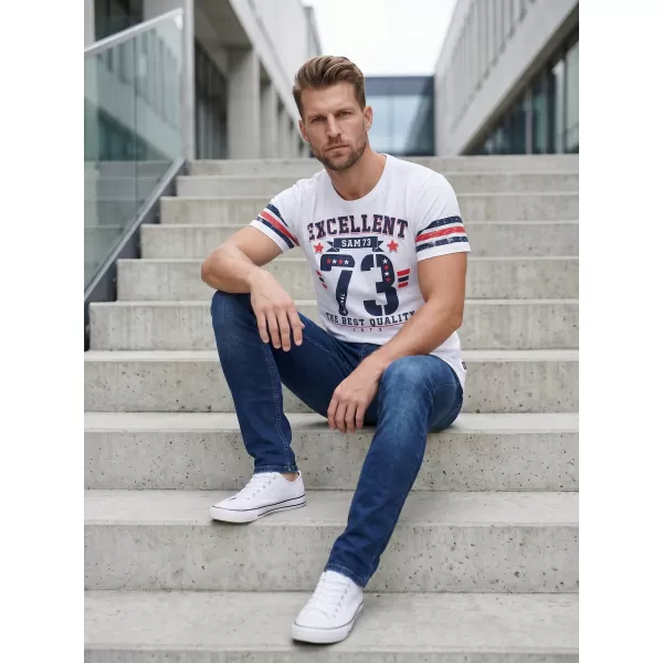  Herren t -Shirt mit kurzen Ärmeln SAM 73 MT 762 WEIß 