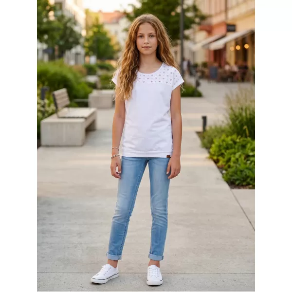  Girl's T -Shirt mit kurzen Ärmeln SAM 73 GT 539 WEIß 