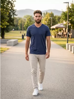 Herren t -Shirt mit kurzen Ärmeln SAM 73 LADIUS MTSR524 DUNKELBLAU