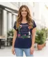 Damen-T-Shirt mit kurzen Ärmeln KIXMI JENNY DUNKELBLAU