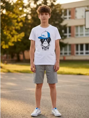 Boy T -Shirt mit kurzen Ärmeln SAM 73 BT 535 WEIß