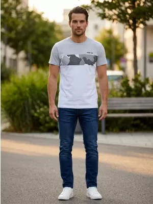 Herren t -Shirt mit kurzen Ärmeln SAM 73 MT 764 HELLGRAU