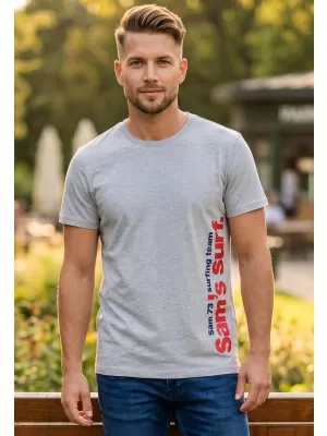 Herren t -Shirt mit kurzen Ärmeln SAM 73 MT 766 HELLGRAU