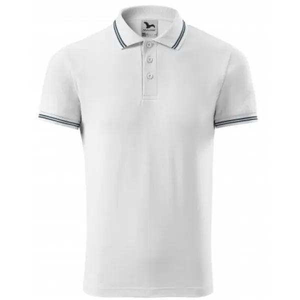  Herren-T-Shirt mit Kragen MALFINI URBAN 219 WEIß 