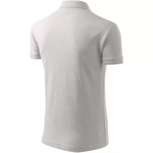  Herren-T-Shirt mit Kragen MALFINI PIQUE POLO 203 HELLGRAUE AKZENTE 
