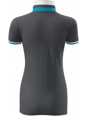 Damen-T-Shirt mit Kragen MALFINI PREMIUM COLLAR UP 257 HELLES ANTHRAZIT