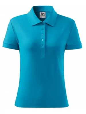 Damen-T-Shirt mit Kragen MALFINI COTTON 213 TÜRKIS