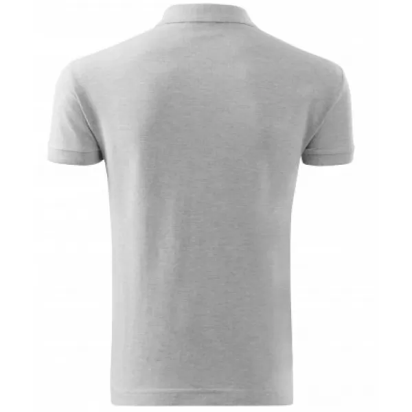  Herren-T-Shirt mit Kragen MALFINI COTTON 212 HELLGRAUE AKZENTE 