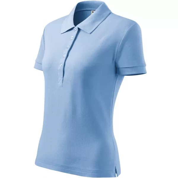  Damen-T-Shirt mit Kragen MALFINI HEAVY 216 HIMMELBLAU 