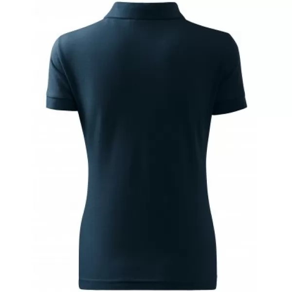  Damen-T-Shirt mit Kragen MALFINI COTTON 213 MARINEBLAU 