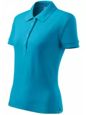 Damen-T-Shirt mit Kragen MALFINI COTTON 213 TÜRKIS