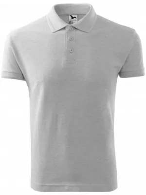Herren-T-Shirt mit Kragen MALFINI PIQUE POLO 203 HELLGRAUE AKZENTE
