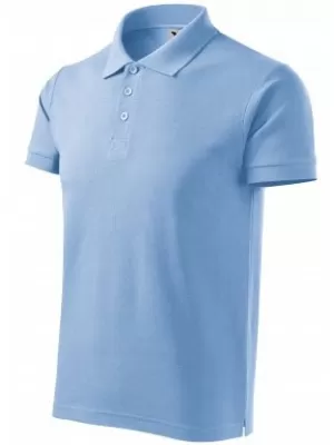 Herren-T-Shirt mit Kragen MALFINI HEAVY 215 HIMMELBLAU