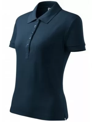 Damen-T-Shirt mit Kragen MALFINI COTTON 213 MARINEBLAU