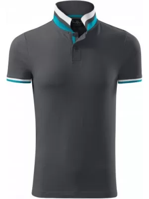 Herren-T-Shirt mit Kragen MALFINI PREMIUM COLLAR UP 256 HELLES ANTHRAZIT