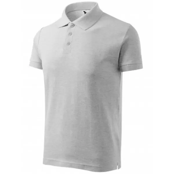  Herren-T-Shirt mit Kragen MALFINI COTTON 212 HELLGRAUE AKZENTE 