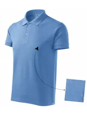 Herren-T-Shirt mit Kragen MALFINI COTTON 212 HIMMELBLAU