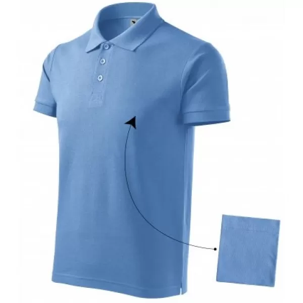 Herren-T-Shirt mit Kragen MALFINI COTTON 212 HIMMELBLAU 